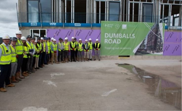 BREE Construction performs topping out ceremony for £55m landmark Cardiff regeneration development