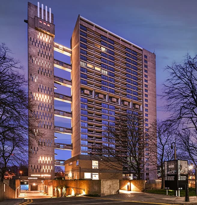 Balfron Tower, Poplar, Grade II Brutalist landmark restored by United House