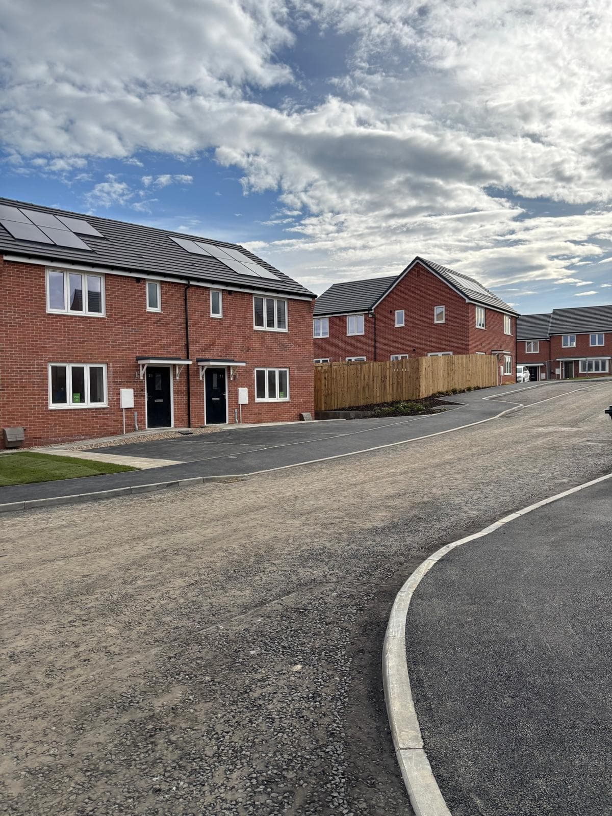 Seaview Walk, Murton: external view of the Karbon Homes affordable development under construction